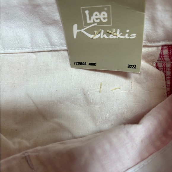 LEE ROSE PLAID STRETCHY CASUAL MIDRISE COMFORTABLE CAPRI PANTS SZ 12P BRAND NEW - Picture 7 of 12